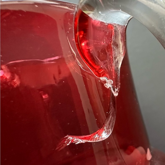 Antique Cranberry Glass Jug - Picture 4 of 7